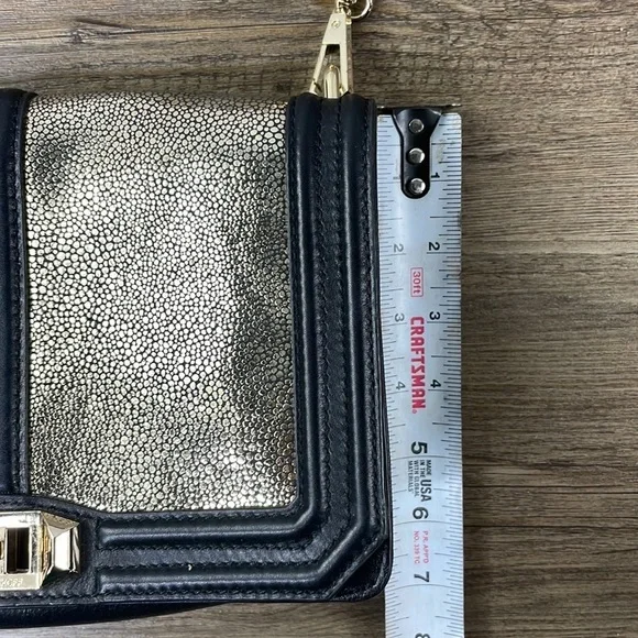 Rebecca Minkoff Love Stingray-Embossed Crossbody, Back Gold - Picture 10 of 12